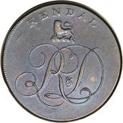 ½ Penny Westmoreland - Kendal obverse image