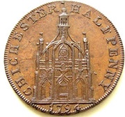 ½ Penny Sussex - Chichester / Elizabeth I, United Kingdom, 1794 reverse image