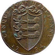 ½ Penny Kent - Hythe / R. Shipden obverse image
