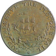 ½ Penny Suffolk - Ipswich / Plough, United Kingdom, 1794 reverse image