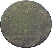 ½ Penny Suffolk - Ipswich / J. Conder, United Kingdom, 1794 reverse image