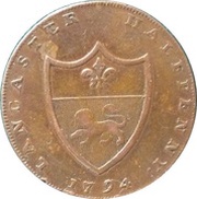 ½ Penny Lancashire - Lancaster / John of Gaunt, United Kingdom, 1794 reverse image