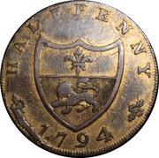 ½ Penny Lancashire - Lancaster / John of Gaunt, United Kingdom, 1794 reverse image
