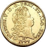 6400 Réis - João V 4th Type of Shield; Bahia Mint obverse image