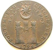 ½ Penny Hampshire - Portsmouth / John Howard, United Kingdom, 1794 reverse image