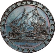 ½ Penny Lancashire - Lancaster / D. Eccleston, United Kingdom, 1794 reverse image