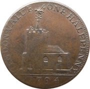 ½ Penny Middlesex - Hendon / B Price obverse image