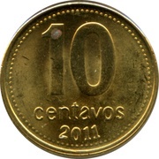 10 Centavos smooth edge; magnetic reverse image