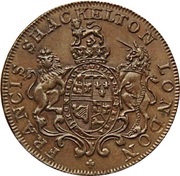 ½ Penny Middlesex - Shackelton’s obverse image