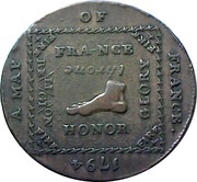 ½ Penny Middlesex - Map of France obverse image