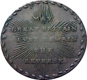 ½ Penny Middlesex - Map of France, United Kingdom, 1794 reverse image