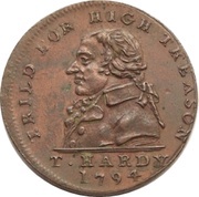 ½ Penny Middlesex - Thomas Hardy obverse image