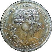½ Penny Middlesex - Skidmore's / Louis XVI and M. Antoinette, United Kingdom, 1795 reverse image