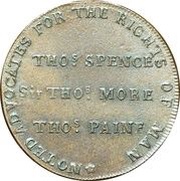 ½ Penny Middlesex - Spence's / Pig, United Kingdom, 1795 reverse image