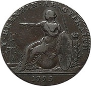 ½ Penny Glamorganshire – Glamorgan / Jestyn, United Kingdom, 1795 reverse image