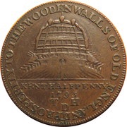 ½ Penny Kent - Deptford, United Kingdom, 1795 reverse image