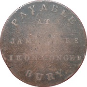 ½ Penny Suffolk - Bury / J. Goer, United Kingdom, 1795 reverse image