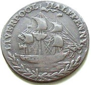 ½ Penny Lancashire - Liverpool / Earl Howe, United Kingdom, 1795 reverse image
