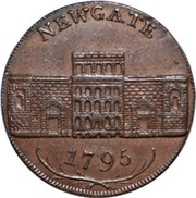 ½ Penny Middlesex - Newgate / Symonds obverse image