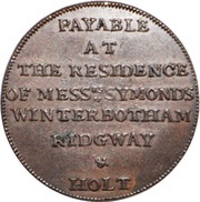 ½ Penny Middlesex - Newgate / Symonds, United Kingdom, 1795 reverse image