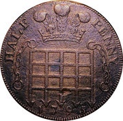 ½ Penny Middlesex - National Series / Princess of Wales, United Kingdom, 1795 reverse image