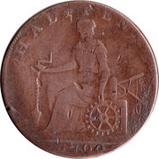 ½ Penny Middlesex - National Series / Duke of York, United Kingdom, 1795 reverse image