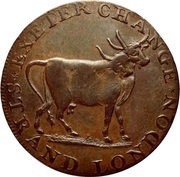 ½ Penny Middlesex - Pidcock's / Two-headed cow obverse image