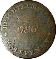 ½ Penny Sussex - Brightelmstone / W. Mighell reverse image