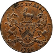 ½ Penny Wiltshire - Salisbury / J. and T. Sharpes, United Kingdom, 1796 reverse image