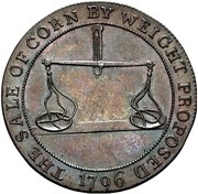 ½ Penny Gloucestershire - Badminton, United Kingdom, 1796 reverse image
