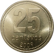 25 Centavos reverse image