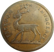 ½ Penny Middlesex - Freedom with innocence obverse image