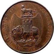 ½ Penny Warwickshire - Coventry / Kempson's, United Kingdom, 1797 reverse image