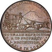½ Penny Middlesex - Palmer's Mail Coach obverse image