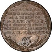 ½ Penny Middlesex - Palmer's Mail Coach, United Kingdom, 1797 reverse image