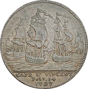 ½ Penny Hampshire - Portsmouth / Admiral Jervis, United Kingdom, 1797 reverse image