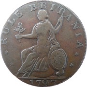 ½ Penny Middlesex - Freedom with innocence / Rule Britannia, United Kingdom, 1797 reverse image
