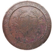 1 Penny Middlesex - London / St. George's Hospital, United Kingdom, 1791-1799 reverse image