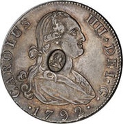 ½ Dollar - George III Type I countermark; oval obverse image