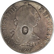 1 Dollar - George III Type I countermark; oval obverse image