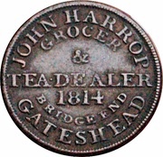 1 Farthing Co. Durham - Gateshead / J. Harrop, United Kingdom, 1814 reverse image