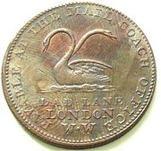 ½ Penny Middlesex - London / W. Waterhouse obverse image