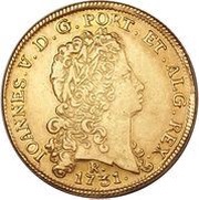 12800 Réis - João V 1st Type of Shield; Rio de Janeiro Mint obverse image