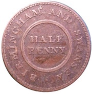 ½ Penny Birmingham - Rose Copper Company, United Kingdom, 1811 reverse image