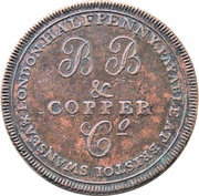 ½ Penny Bristol - Brass and Copper Company, United Kingdom, 1811 reverse image