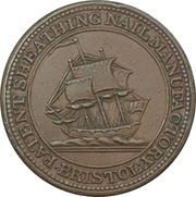 ½ Penny Bristol - Patent Sheathing Nail Manufactory obverse image