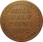 ½ Penny Yorkshire - Hull / I.K. Picard, United Kingdom, 1812 reverse image
