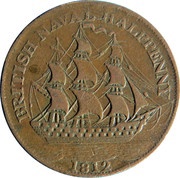 ½ Penny Yorkshire - British Naval, United Kingdom, 1812 reverse image