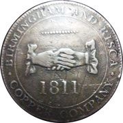 1 Penny Birmingham and Risca Copper Company obverse image