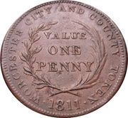 1 Penny Worcestershire - Worcester / City and County, United Kingdom, 1811 reverse image
